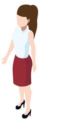 woman in formal corporate clothes isometric icon vector