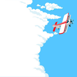 Airplane in clouds Royalty Free Vector Image - VectorStock