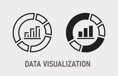 Data visualization icon on white background vector