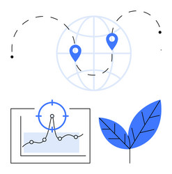 global navigation data analytics and sustainable vector image