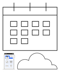 digital scheduling app with calendar interface vector image