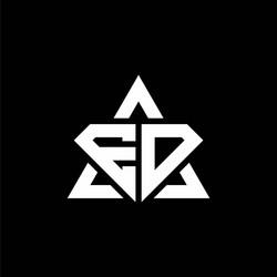 Ed monogram logo with diamond shape and ring Vector Image