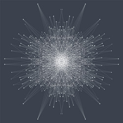 fractal element with connected lines and dots big vector image