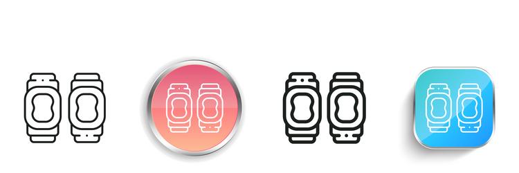 kneepad icon thin linear regular and button style vector image
