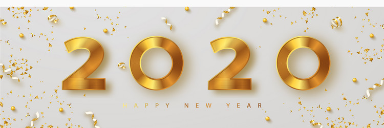 Merry christmas and happy new year 2020 banner vector