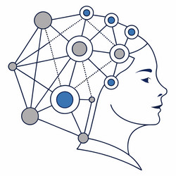 neural network nodes interconnected pathways vector image