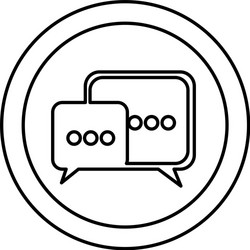 silhouette circular frame with set dialog box vector image