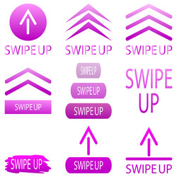 swipe up icon arrows buttons and web icons vector image