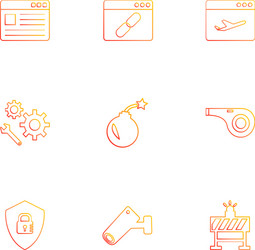 Bomb shield camera whistle windows ui layout vector