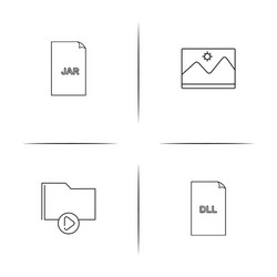 files and folders sign simple linear icon vector image