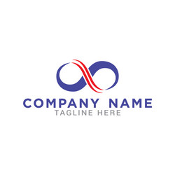 infinity logo template in blue and red vector