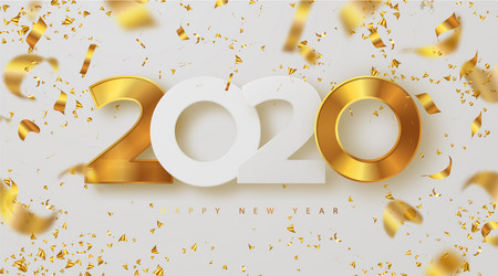 Merry christmas and happy new year 2020 banner vector