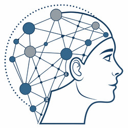 neural network nodes interconnected pathways vector image