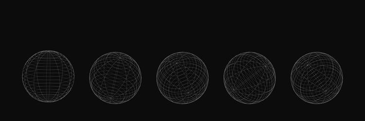 abstract retro wireframe shapes set of 3d vector image
