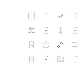 Files and folders sign linear thin icons set vector