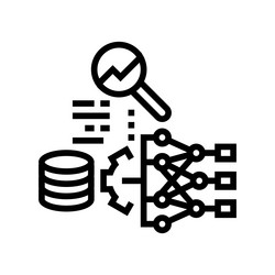 predictive analytics machine learning line icon vector image