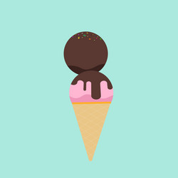 Cute two tone ice cream with pastel vector