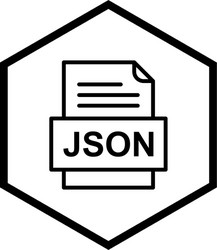 json file document icon vector image