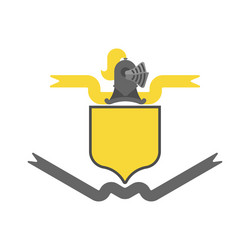 Knight helmet heraldic shield template heraldry Vector Image