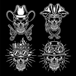Skull tattoo background Royalty Free Vector Image