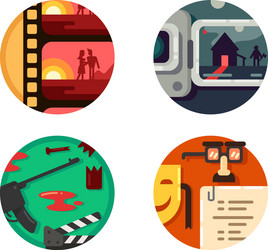 Cinema Genre Icon Set vector image