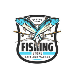 fishing store icon crossed fish fisherman rods Vector Image