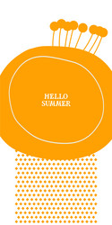 hello summer abstract background in minimal style vector image