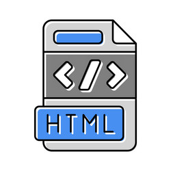 html file format document color icon vector image