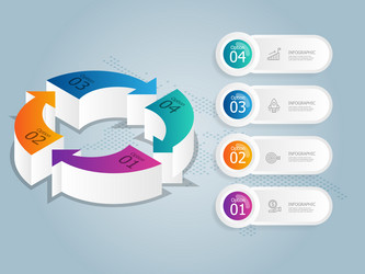 abstract steps circle isometric infographic vector