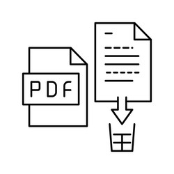 Delete PDF Icon - Line Style vector image
