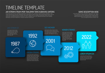 infographic blue horizontal timeline template vector