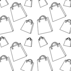 seamless pattern shopping paper bag handle image vector image