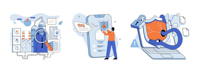 data protection computers and networks enable vector image