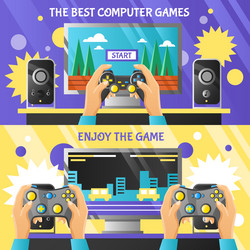 game gadget horizontal banners vector