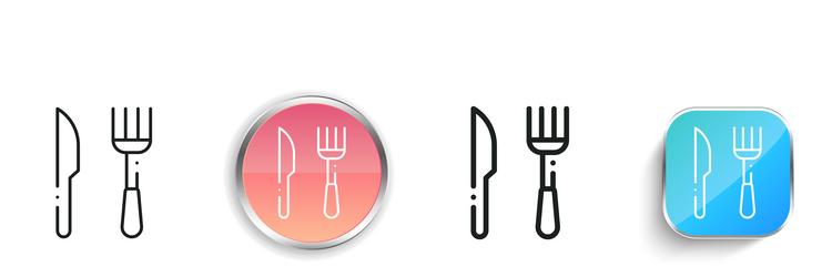 knife icon thin linear regular and button style vector image