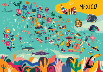 mexico map Vector Image