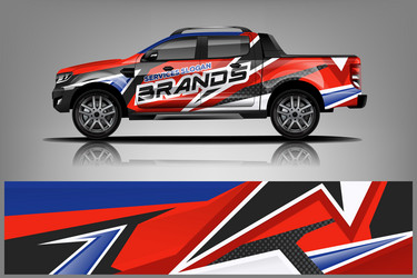 Racing Stripe Truck Wrap Kit Vector Image