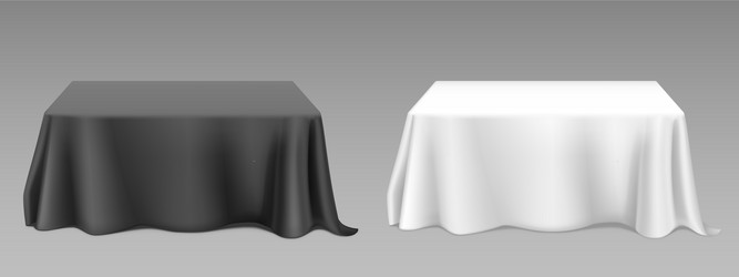 Realistic white tablecloth on square table Vector Image