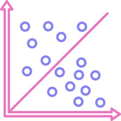 scatter graph line two colour icon vector image