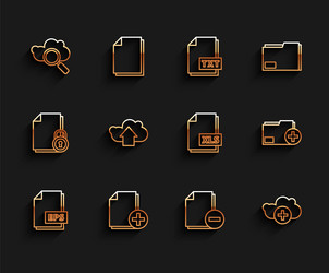 set line eps file document add new search cloud vector image
