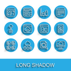 set line hierarchy organogram chart cloud vector image