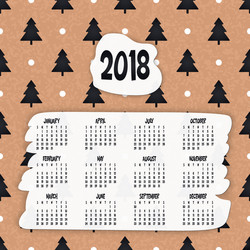 2018 calendar it can be used for web or print vector