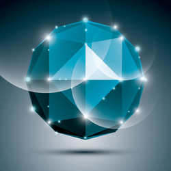 Abstract 3d sapphire festive sphere with sparkles vector