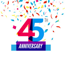 anniversary design 45th icon vector