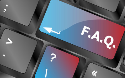 keyboard with faq button - business concept vector image