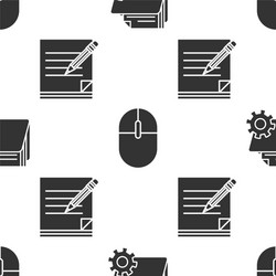 set folder settings with gears computer mouse vector image