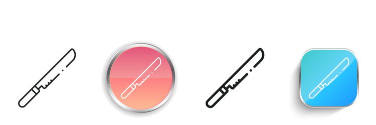 knife icon thin linear regular and button style vector image