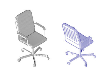 striped office chair contour vector