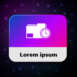 White document folder with clock icon isolated vector