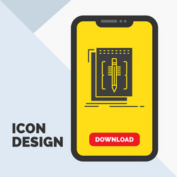code edit editor language program glyph icon vector image